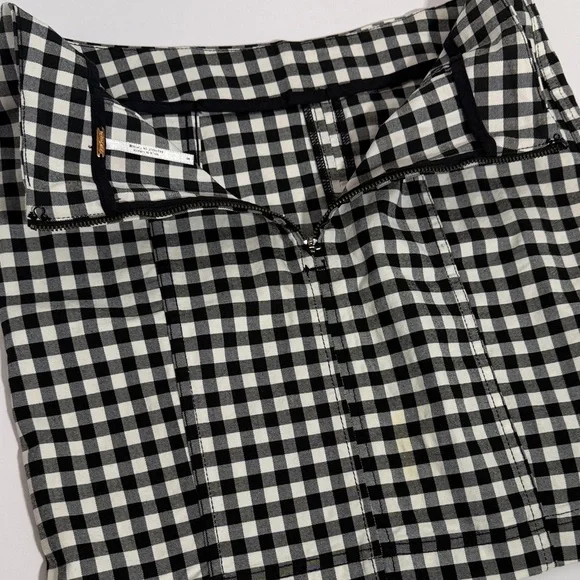 Free People Black and White Checkered Women's Skirt 8 - Picture 8 of 8